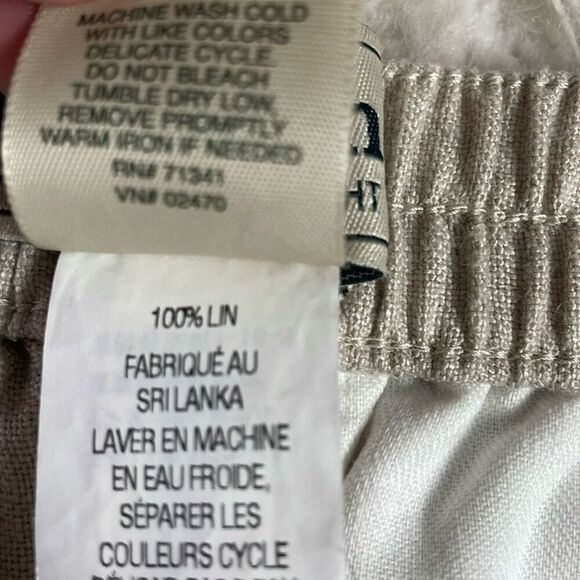 L.L. Bean Women’s Khaki Linen Classic Fit Straight Button Zip Leg Pants Sz 10 - Picture 9 of 10